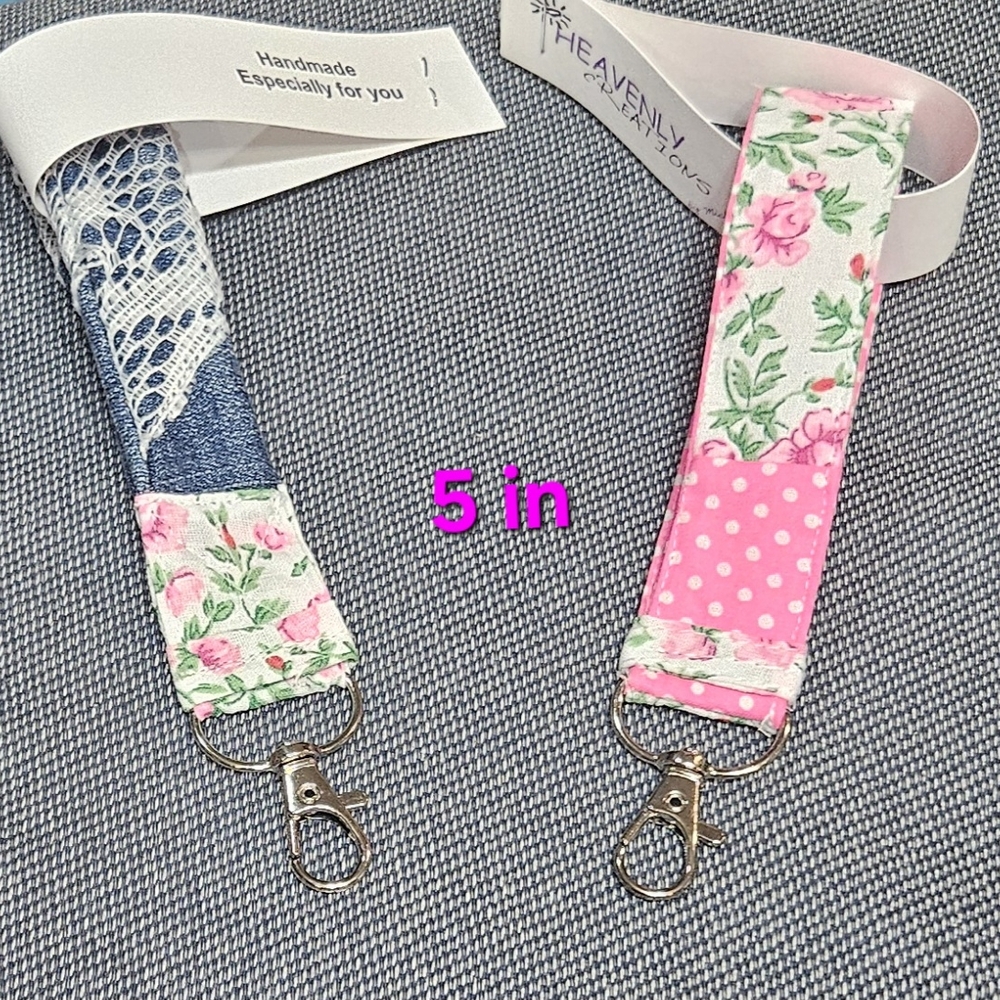 Floral Pink Keychain Wristlet